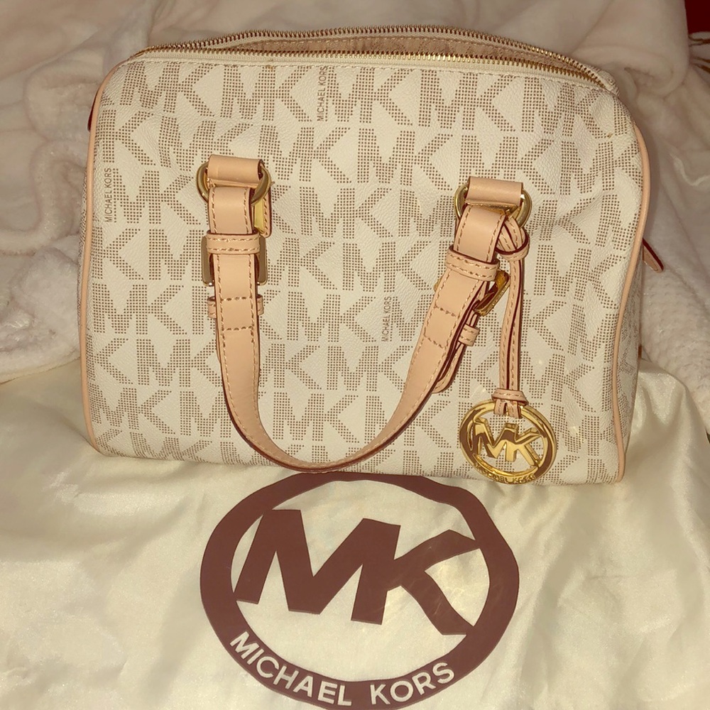 Michael Kors Grayson Vanilla medium satchel bag